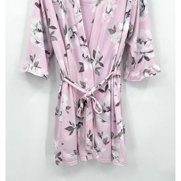 LAURA ASHLEY 2 piece set robe slip nightgown floral sleep lounge sleepwear M - Picture 3 of 11